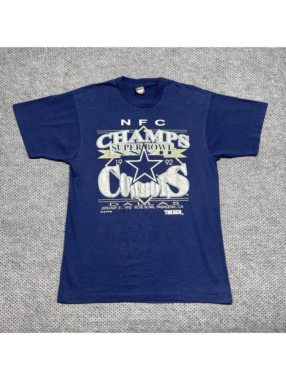 Vintage 1993 Dallas Cowboys Super Bowl Champions T-Shirt Large RARE MENS NAVY